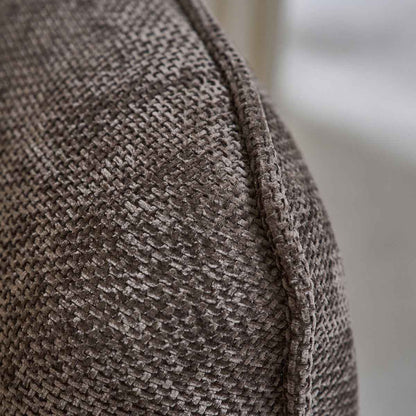 Canapé droit 3 places en bois massif et tissu velours tressé moka