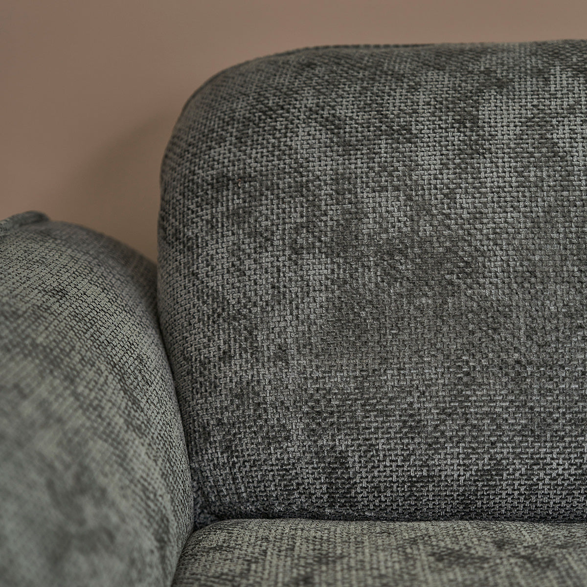 Canapé droit 3 places en velours tressé vert de gris - Le miroir.ma