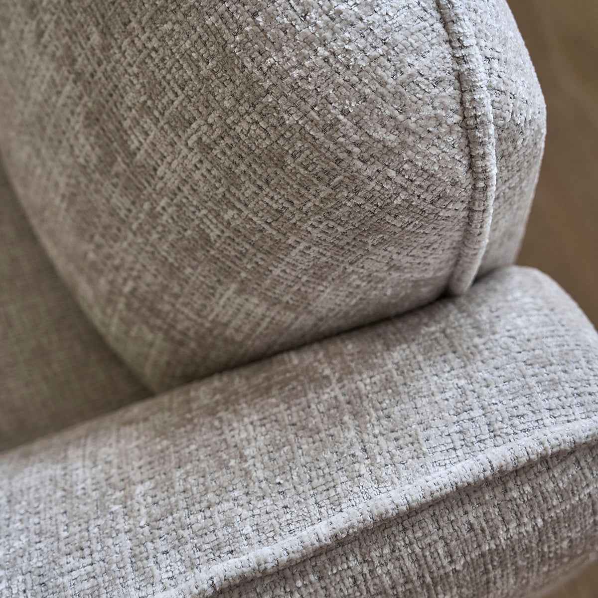 Canapé droit 3 places en velours texturé beige