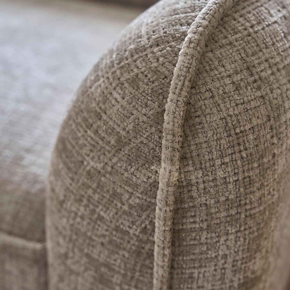 Canapé droit 3 places en velours texturé beige