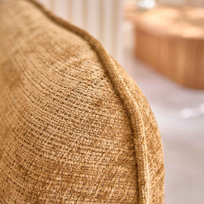 Canapé droit 3 places en velours texturé ocre