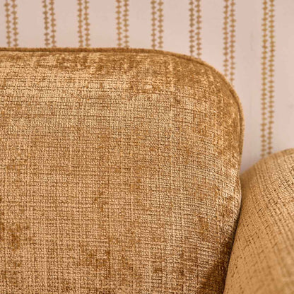 Canapé droit 3 places en velours texturé ocre