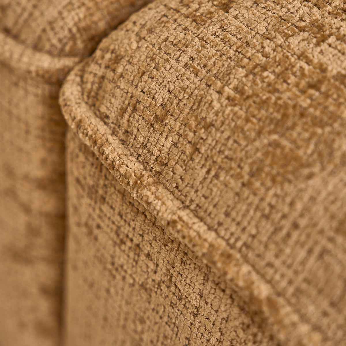 Canapé droit 3 places en velours texturé ocre