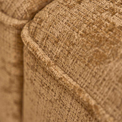 Canapé droit 3 places en velours texturé ocre