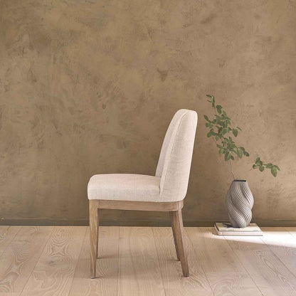 Lot de 2 chaises en chêne massif et tissu lin