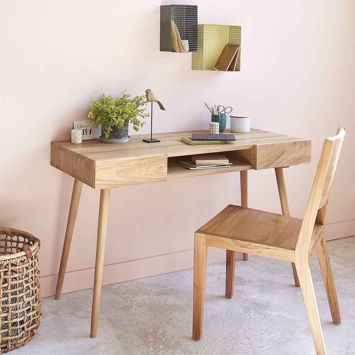 Lot de 2 chaises en teck massif