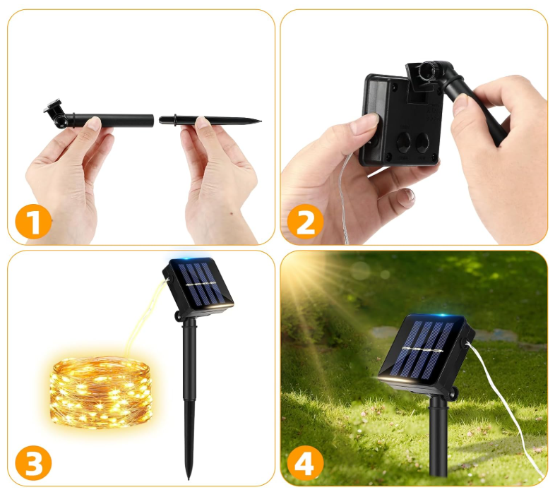 Guirlande à Projecteur spot à piquer solaire pour jardin