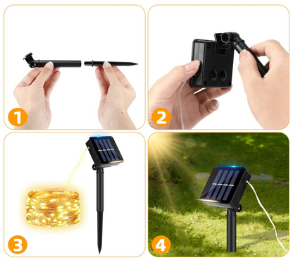 Guirlande à Projecteur spot à piquer solaire pour jardin