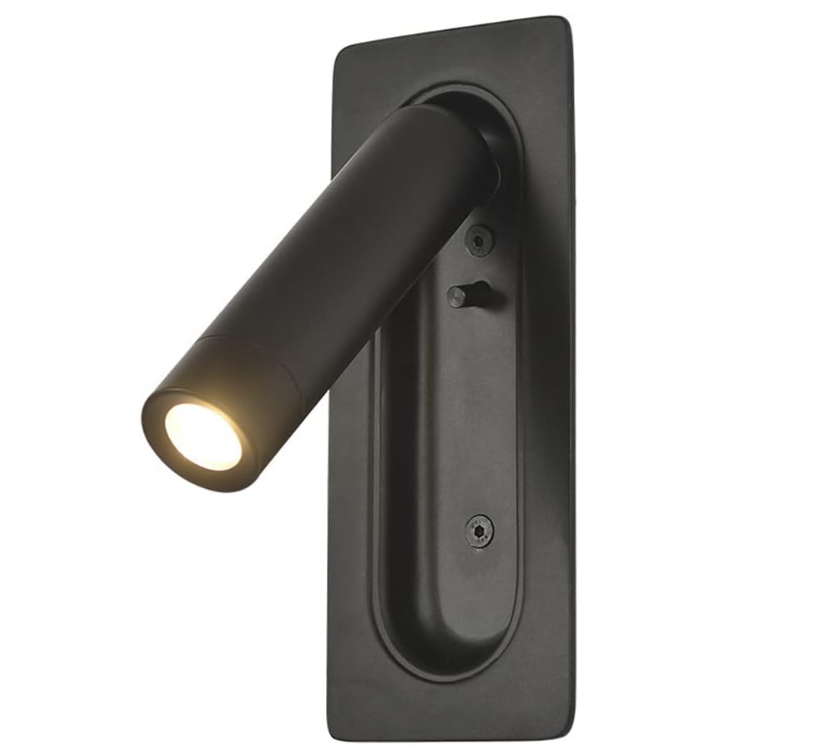 Applique murale & Liseuse de chevet simple noire