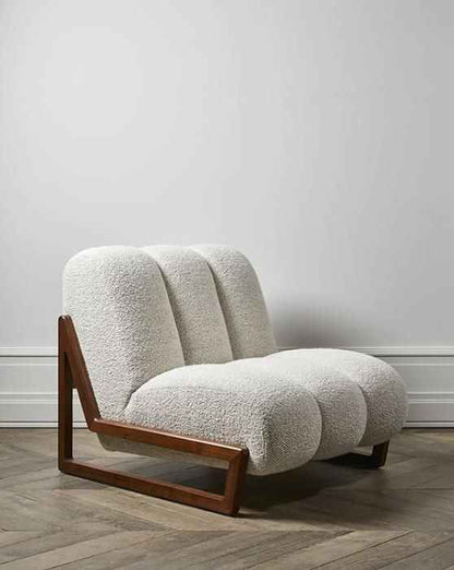 ADMY Boucle – Chaise de Salon en Bois Nordique et Tissu Bouclette - Lemiroir.ma