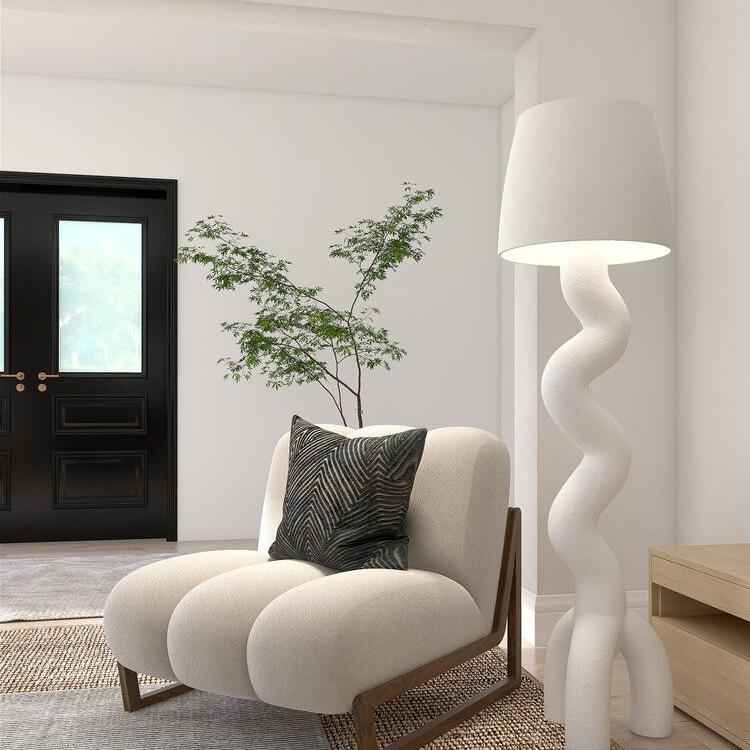 ADMY Boucle – Chaise de Salon en Bois Nordique et Tissu Bouclette - Lemiroir.ma