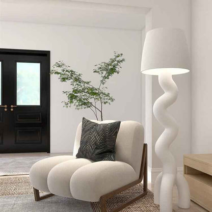 ADMY Boucle – Chaise de Salon en Bois Nordique et Tissu Bouclette - Lemiroir.ma