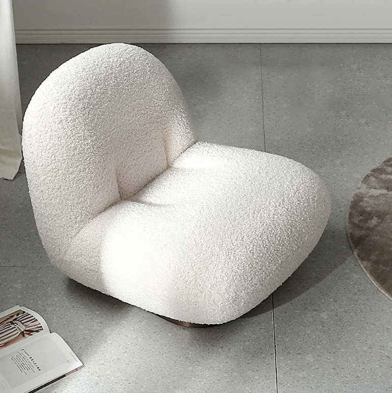 Chaise longue design en bouclette avec rembourrage moelleux