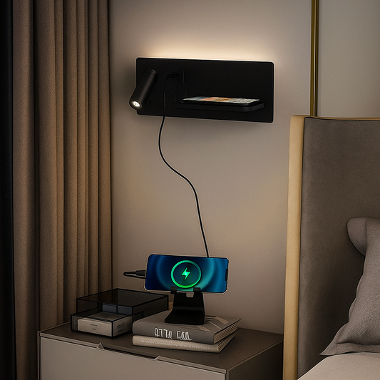 Lampe de chevet & Liseuse avec chargeur USB & induction