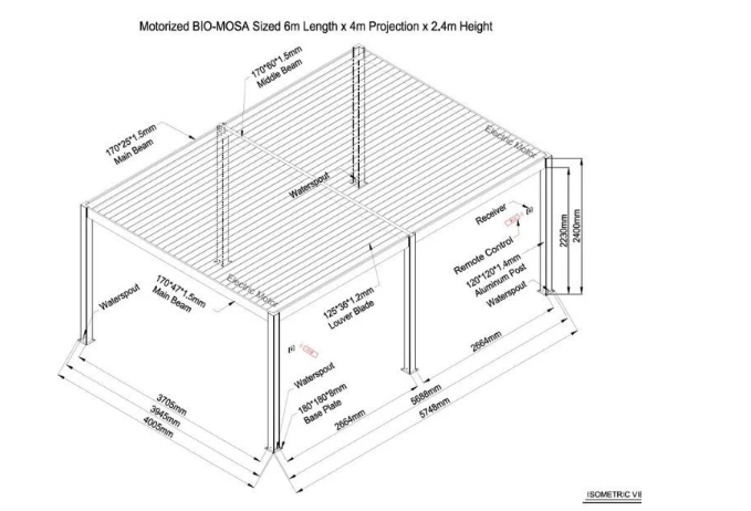 Pergola Aluminium Autoportante 6 × 4 m – Lemiroir