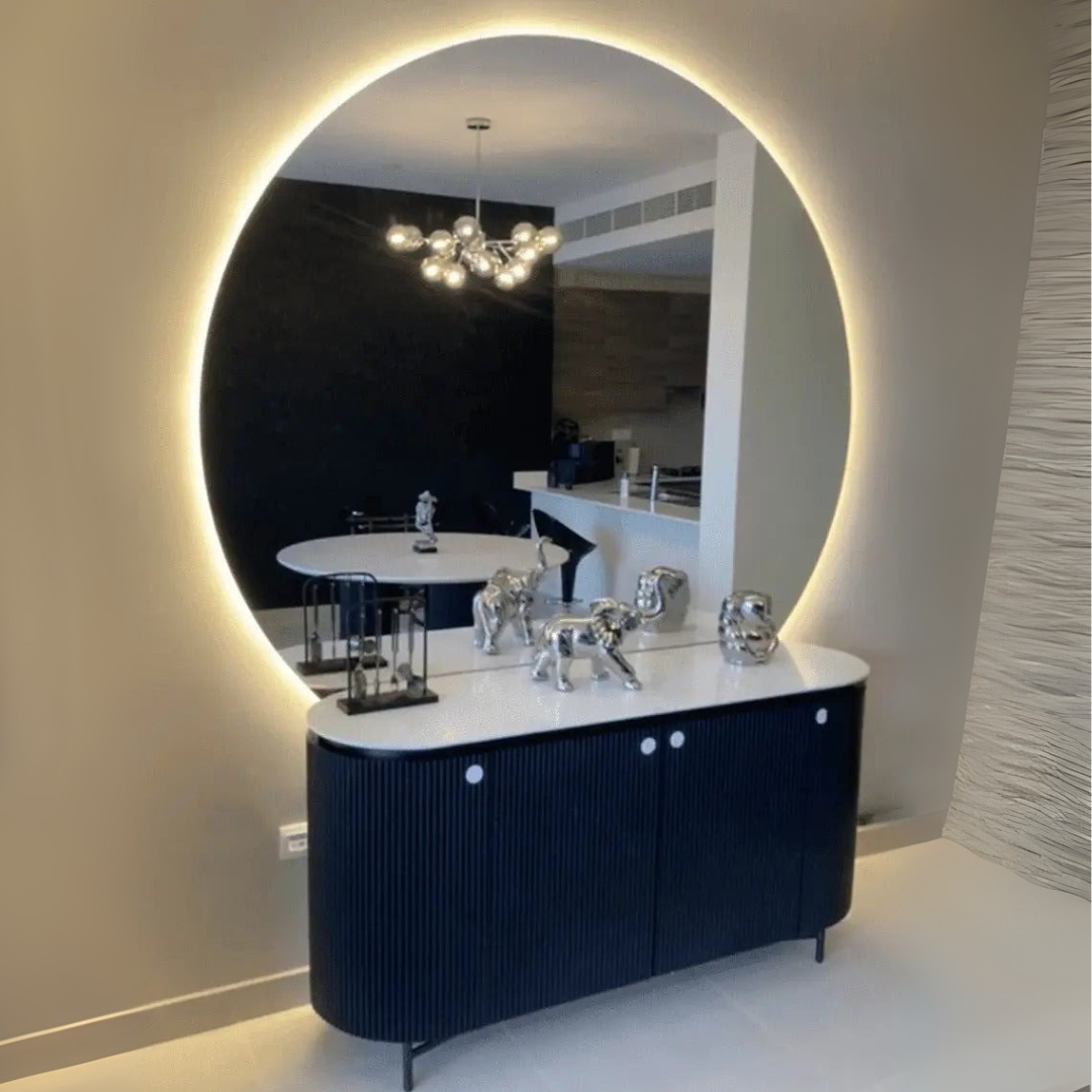 Grand Miroir Rond avec Option LED - Diamètre 180 cm ou 200 cm - The Miroir