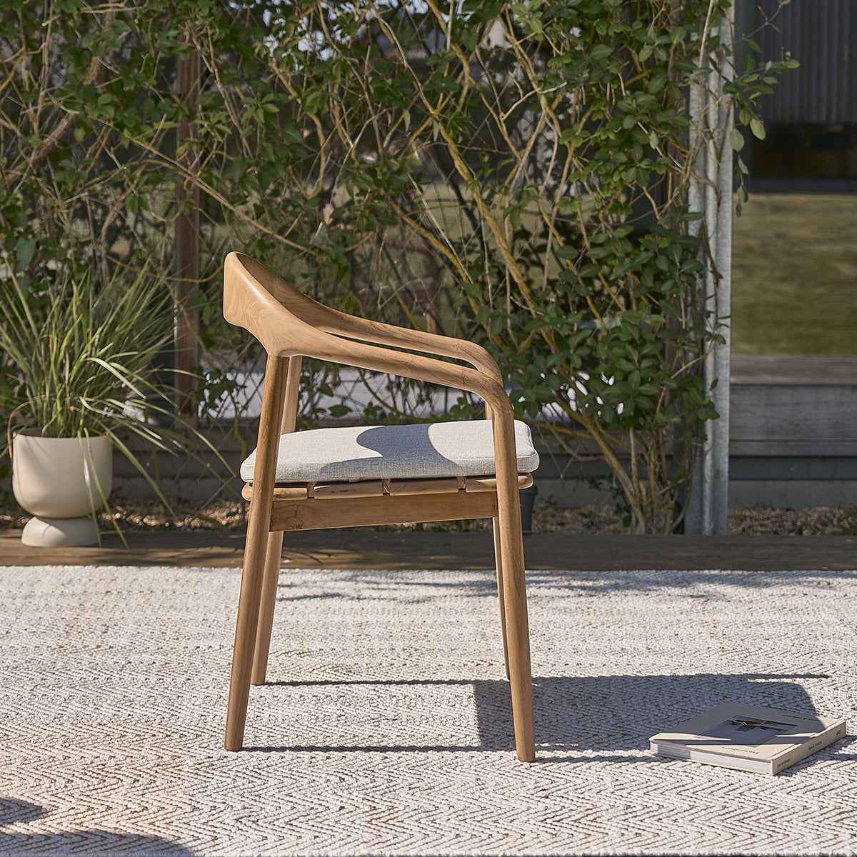 Fauteuil de jardin en teck massif (lot de 2)