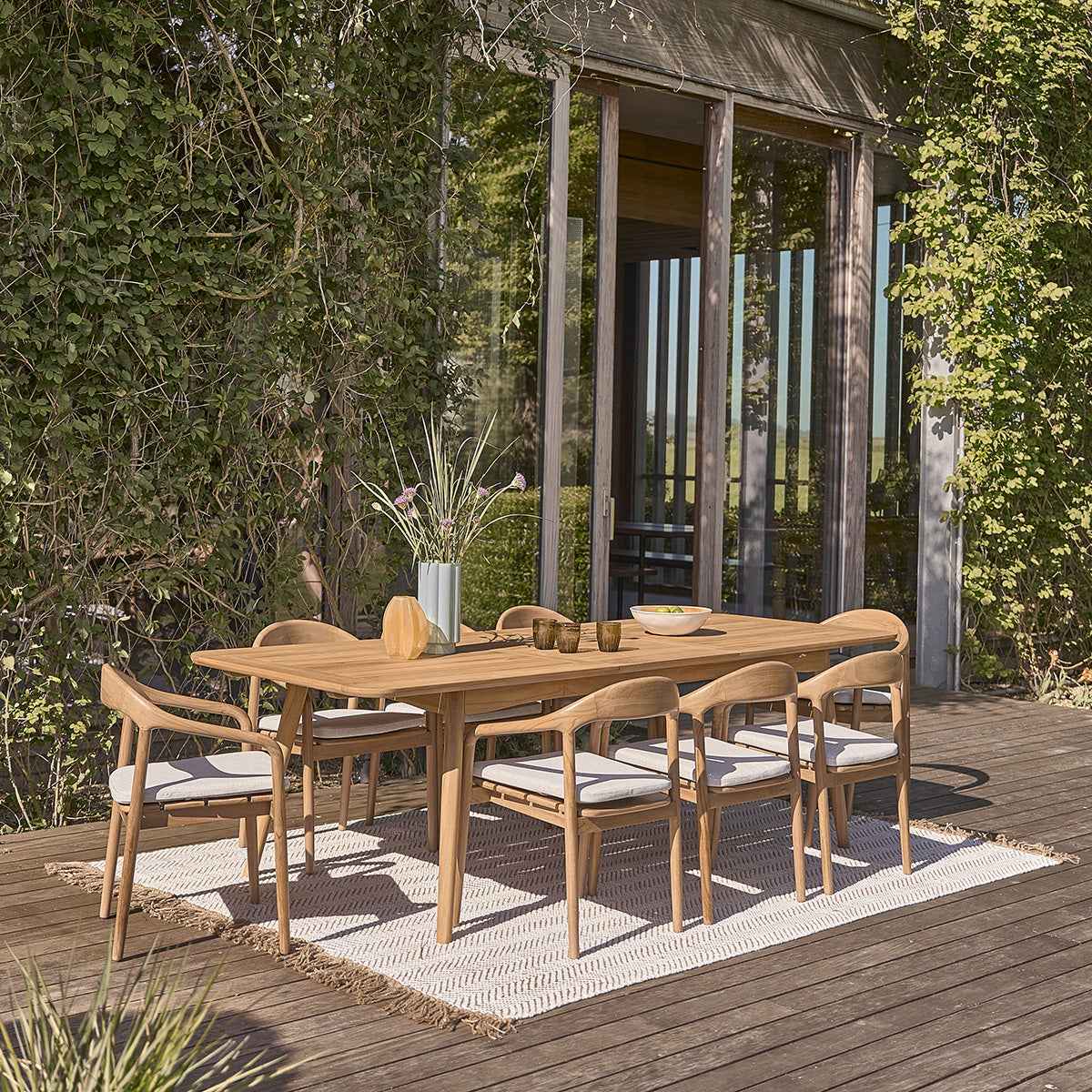 Fauteuil de jardin en teck massif (lot de 2)