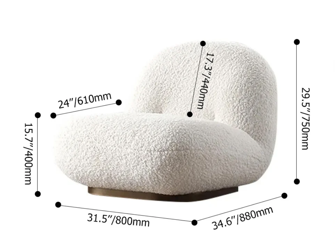 Fauteuil de relaxation Area Bouclette, structure bois et assise confortable dimension  Maroc