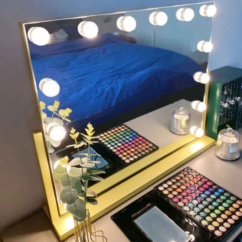 Grand Miroir Hollywood Maquillage 14 ampoules LED pour coiffeuse - Le Miroir Maroc