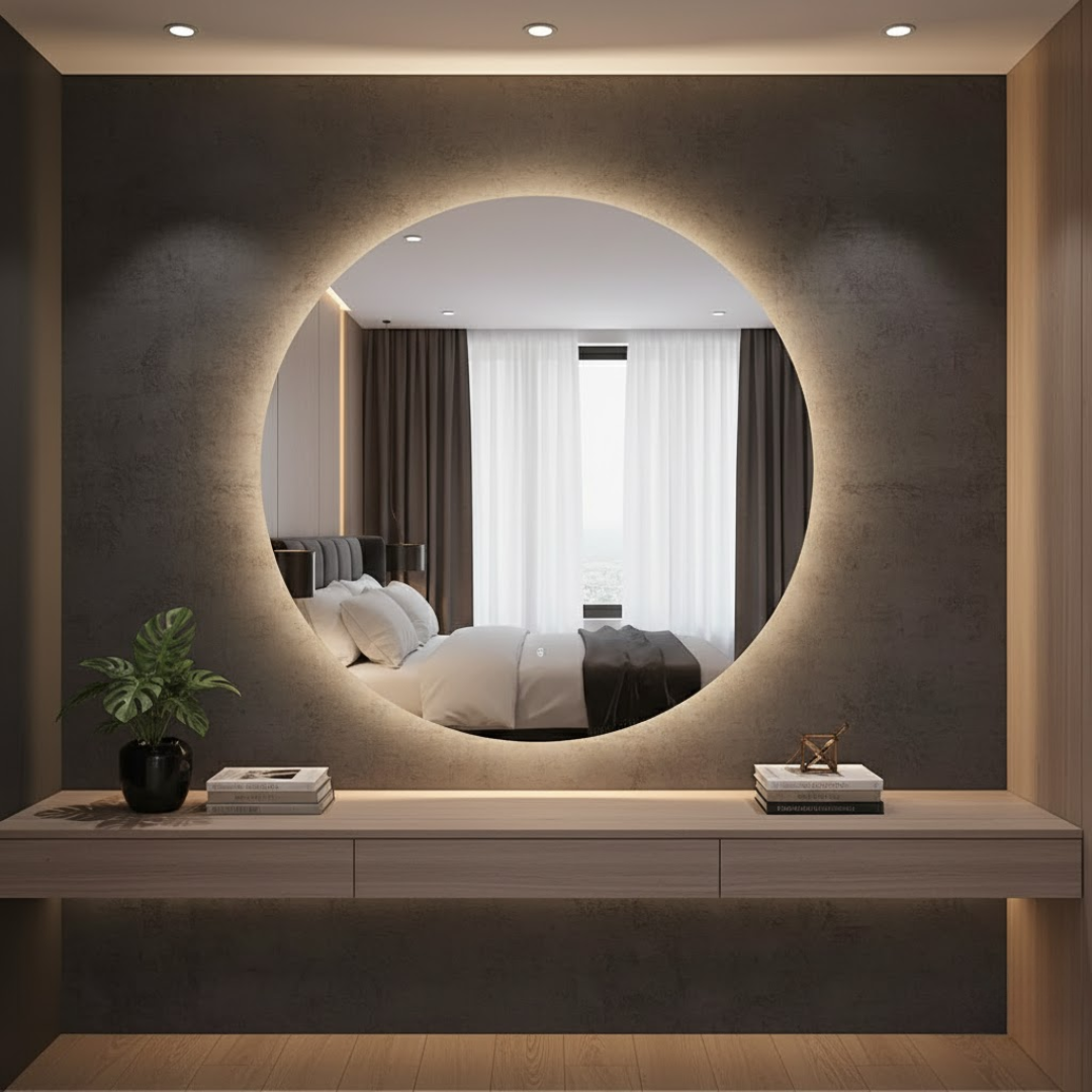Halo Touch- Miroir LED Rond Tactile - - Lemiroir.ma