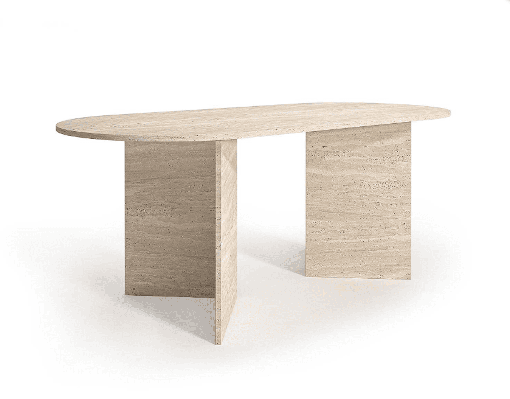 Table ovale en travertin ( Rudd )