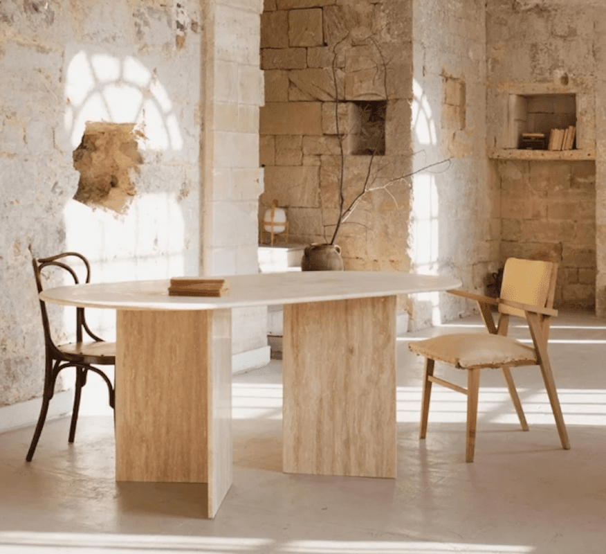 Table ovale en travertin ( Rudd )