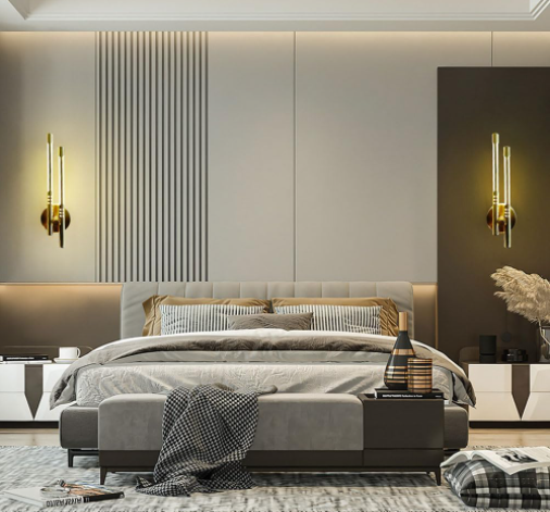 Applique murale Twin's dorée - noire