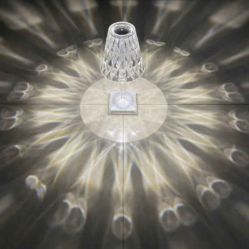 Lampe de table à effet cristal
