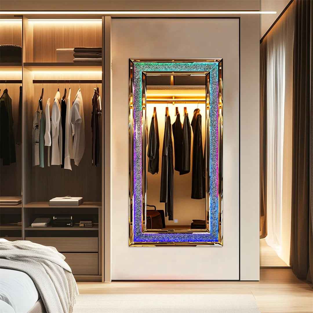 Grand Miroir Mural LED RGB (120x60cm) - Rectangulaire Décoratif