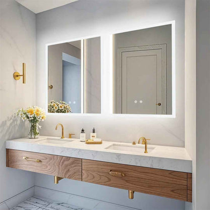 Miroir de Salle de Bain LED Rétroéclairé Moderne avec Anti-Buée et Contrôle Tactile