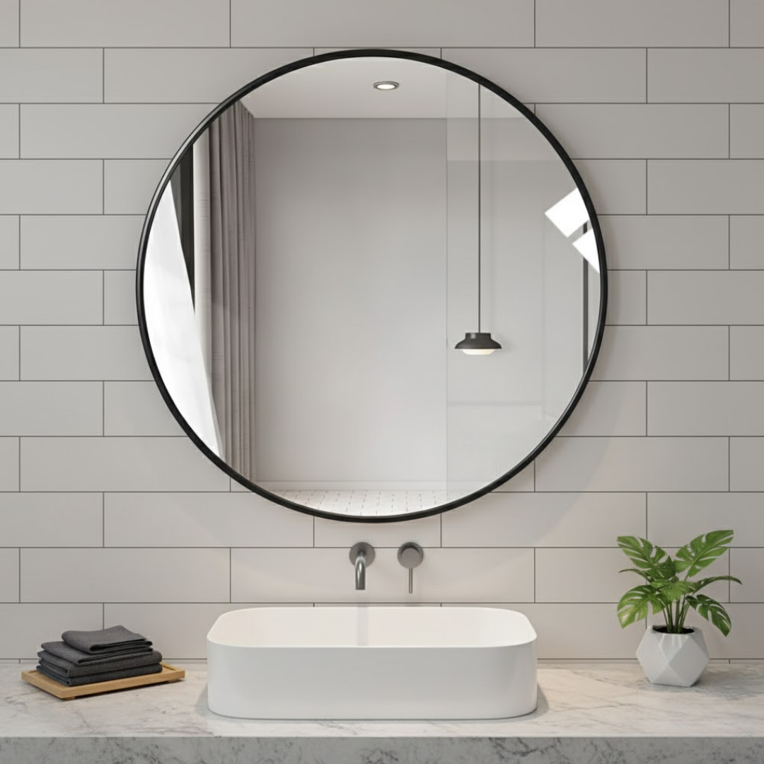 Nova, Miroir LED Rond avec Horloge - Lemiroir.ma