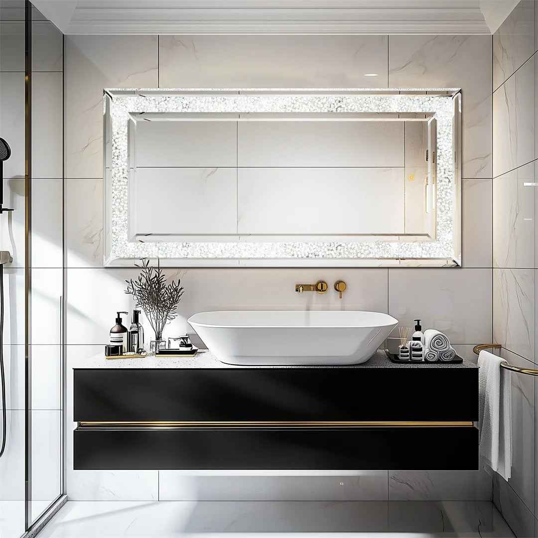 Grand Miroir Mural LED RGB (120x60cm) - Rectangulaire Décoratif