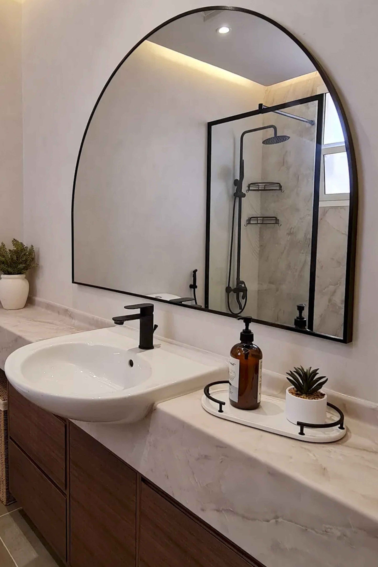 Miroir Console Arqué Noir  | The Miroir - Lemiroir.ma