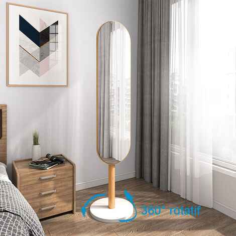 Freosen – Miroir sur pied 174x40 cm en bois