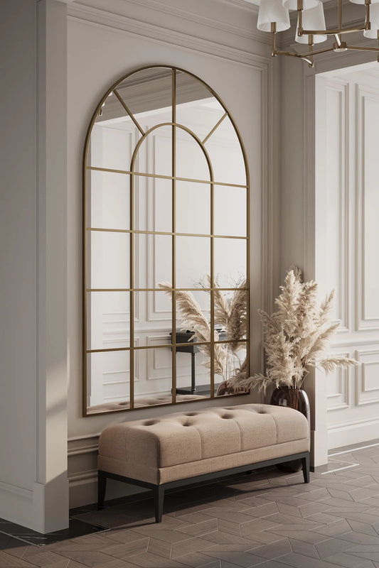 Miroir Pleine Longueur Arche Fenêtre Doré Astrid 200 × 100 cm