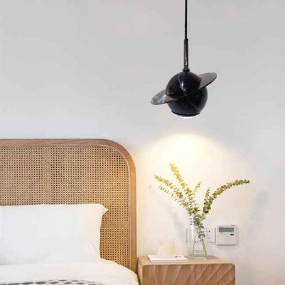 Suspension Saturne Dark silver en marbre naturel