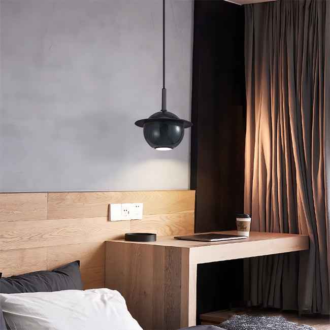 Suspension Saturne Dark silver en marbre naturel