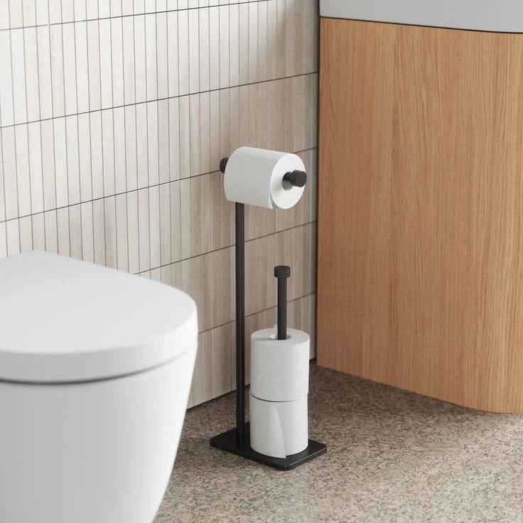 Porte-Rouleaux WC – Design Industriel en Métal Noir et Doré - Lemiroir.ma