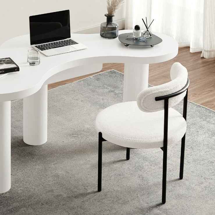 Chaise en Bouclette et Métal - Lemiroir.ma