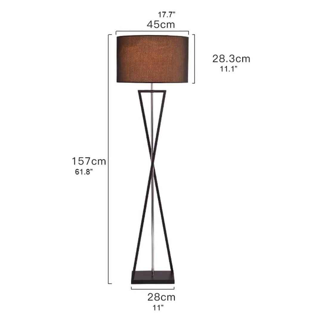 Lampadaire Kaden contemporain en noir & blanc
