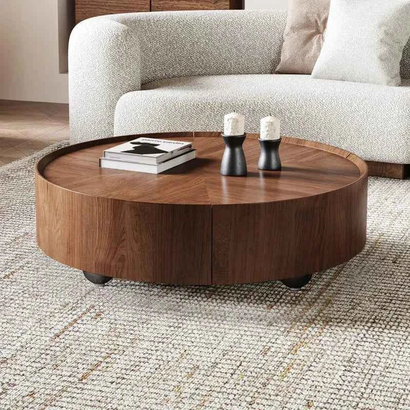 Table Basse Ronde avec Rangement