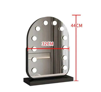 Arched LED Makeup Mirror with Touch Dimming & 10x Magnification, Hollywood Mirror