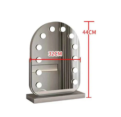 Arched LED Makeup Mirror with Touch Dimming & 10x Magnification, Hollywood Mirror