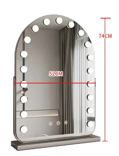 Arched LED Makeup Mirror with Touch Dimming & 10x Magnification, Hollywood Mirror