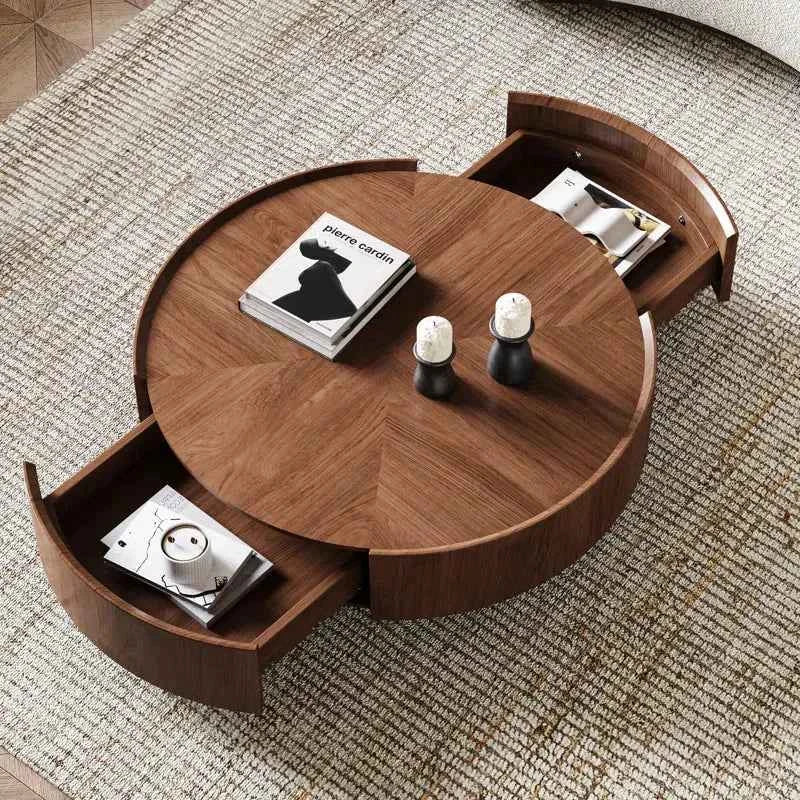 Table Basse Ronde avec Rangement
