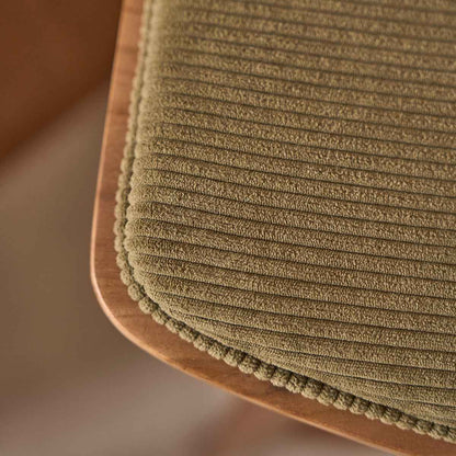 Lot de 2 tabourets en teck massif assise velours cotelé 75 cm