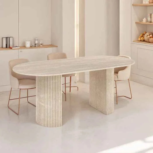 Table ovale en travertin (Verdasco)