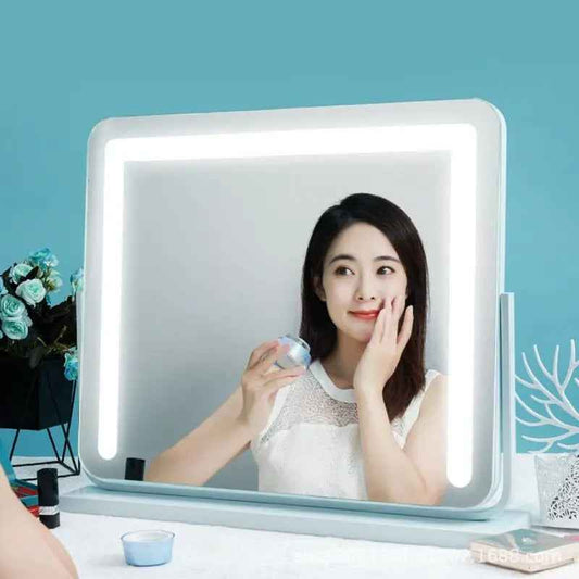 Large Vanity Makeup Mirror with Light – Detachable 15X Magnifier, 3 Color Modes, Touch Control & 360° Rotation