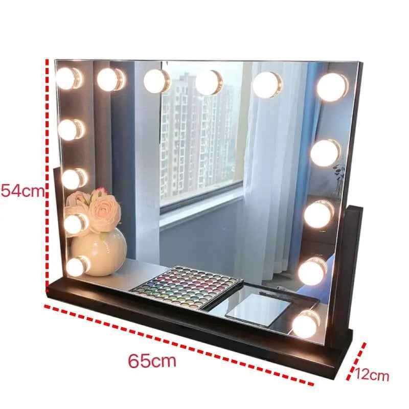 Large Vanity Makeup Mirror with 14 LED Bulbs – 3 Color Modes, Hollywood Mirror for Dressing Room & Bedroom